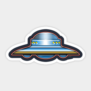 Cosmic Saucer Filled with Alien Dinner-Ware Sticker